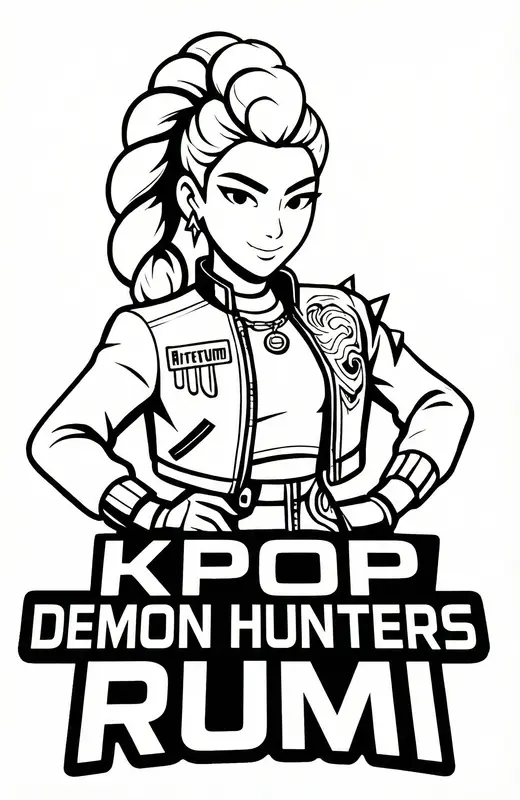 Kpop Demon Hunters Rumi Coloring Page