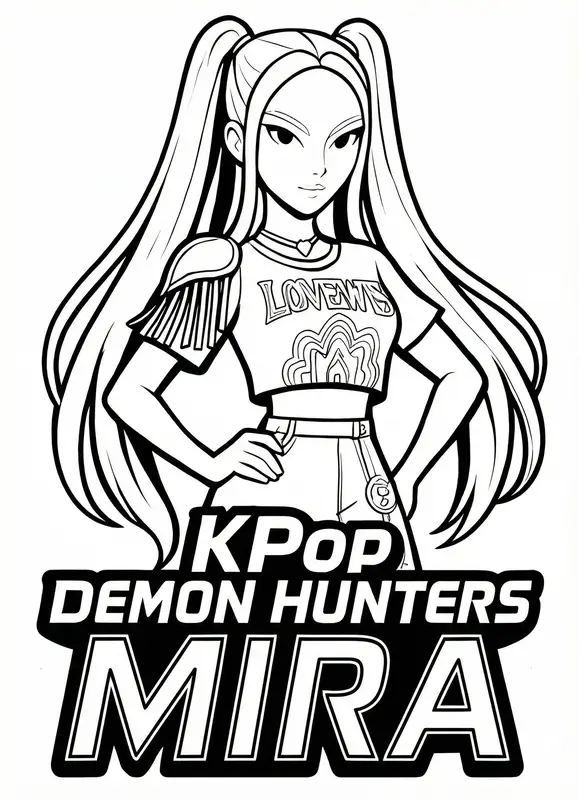 Kpop Demon Hunters Mira Coloring Page