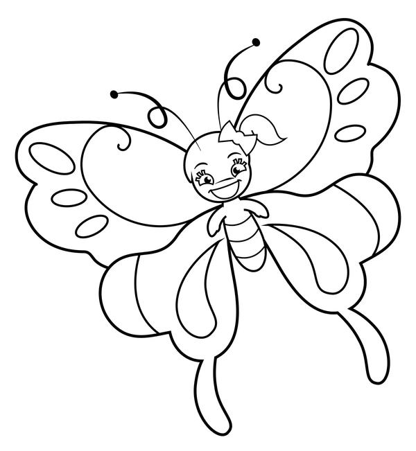 Dibujo para Colorear Chica mariposa