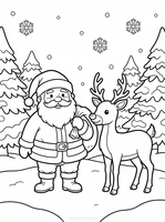 Papá Noel y Rudolph en la nieve