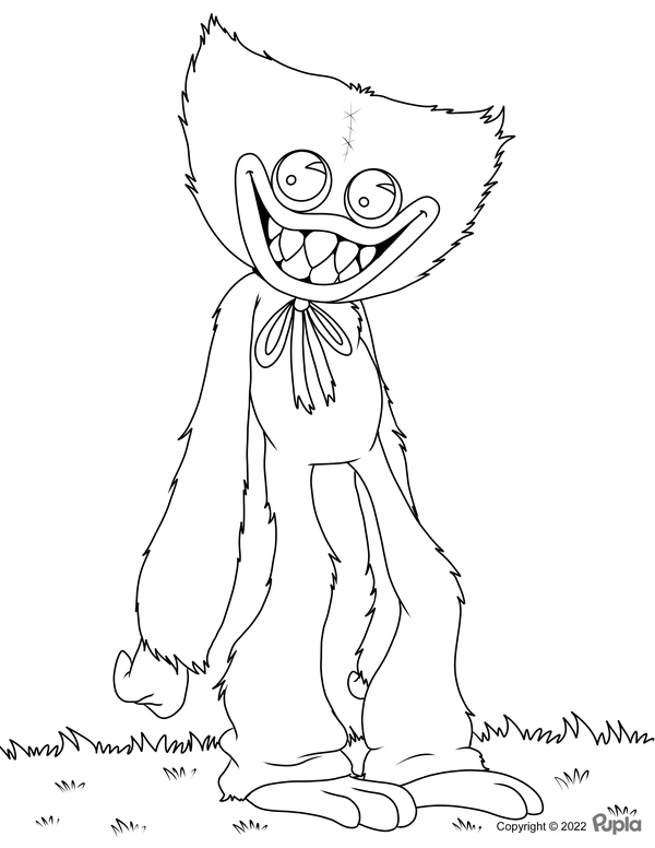 Huggy Wuggy Silly Coloring Page
