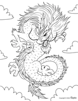 Dragón enfadado volando