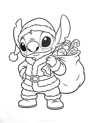 Stitch vestido de Papá Noel