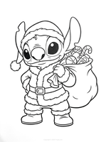 Stitch als Weihnachtsmann verkleidet