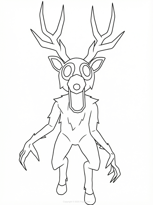 Dibujo para Colorear 99 noches en el bosque los ciervos