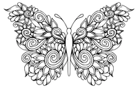 Papillon aux ailes de fleurs