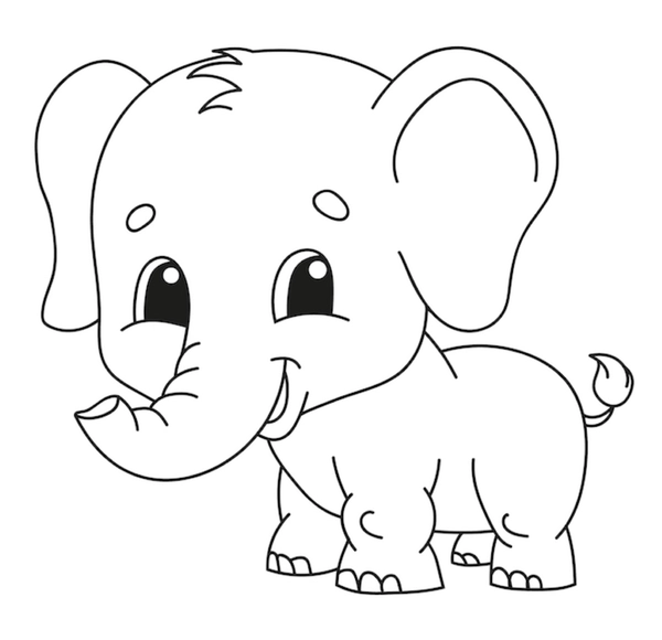 🖍️ Baby Elephant - Printable Coloring Page for Free - Pupla.com