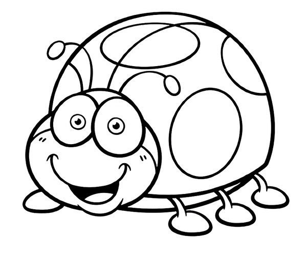 Dibujo para Colorear Ladybug Happy Cute