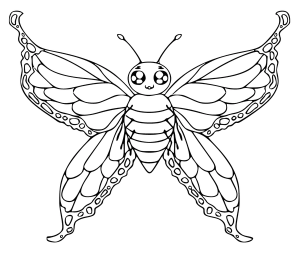 Butterfly Big Eyes Coloring Page