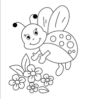 Ladybug Picking Flowers