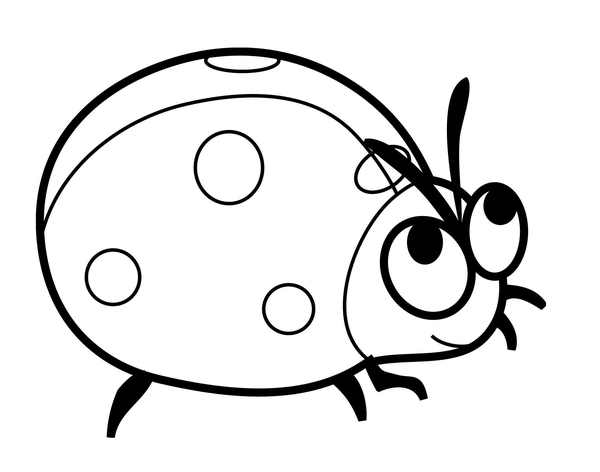 Ladybug with Big Eyes Coloring Page