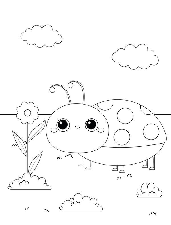 Simple Ladybug Coloring Page