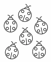 Six Ladybugs