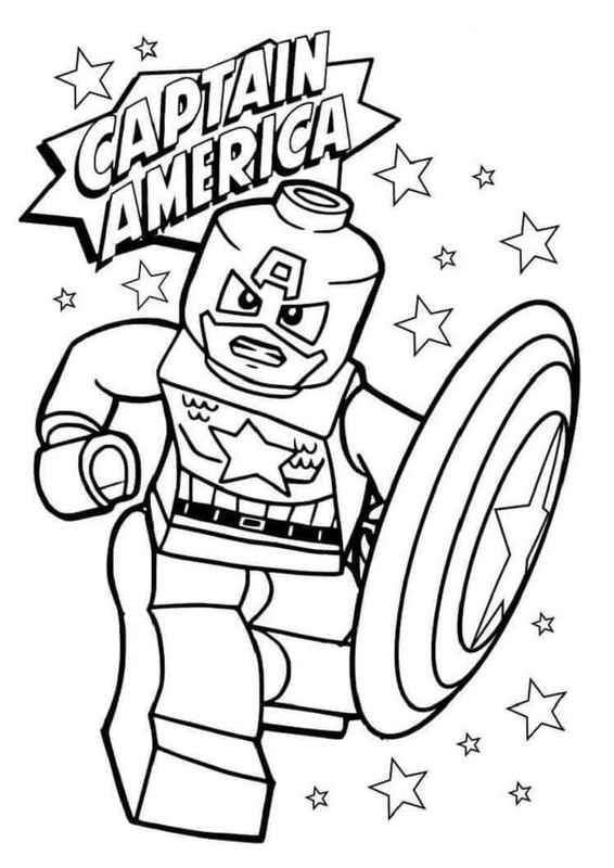 Lego Captain America Coloring Page
