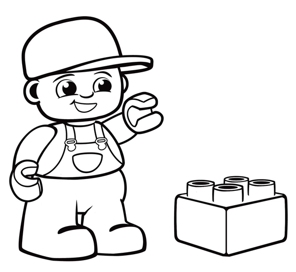 Dibujo para Colorear Lego Duplo Boy