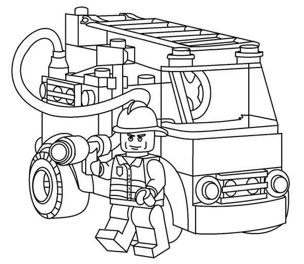 🖍️ Lego Firetruck - Printable Coloring Page for Free - Pupla.com