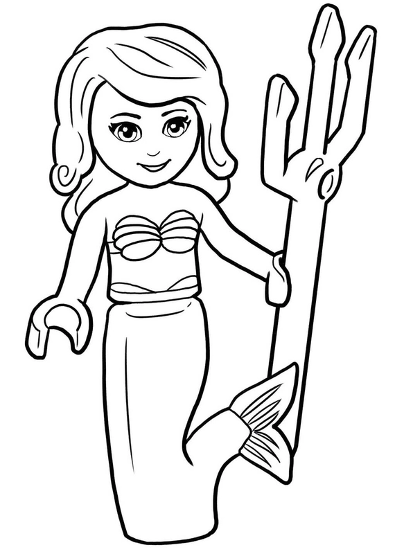Lego Mermaid Coloring Page