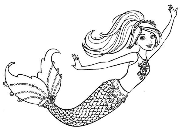 Mermaid Barbie Coloring Page