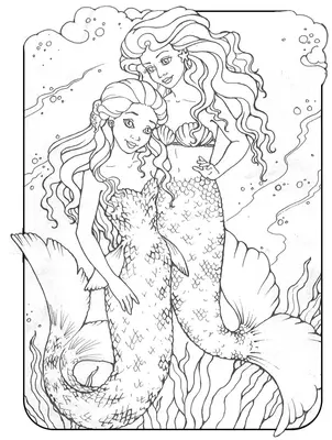 Two Mermaids Together Detailed