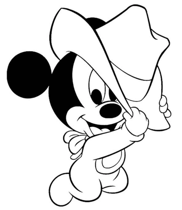 Coloriage Bébé Mickey Mouse