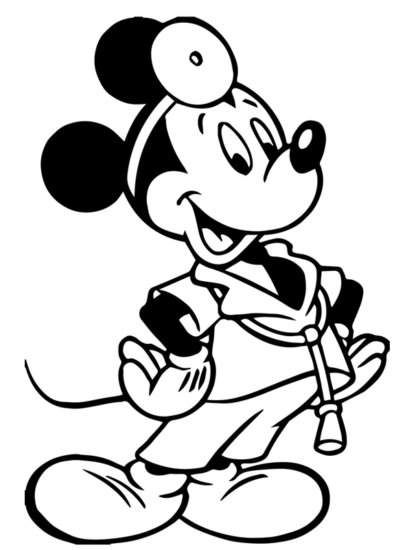 Dibujo para Colorear Doctor Mickey Mouse