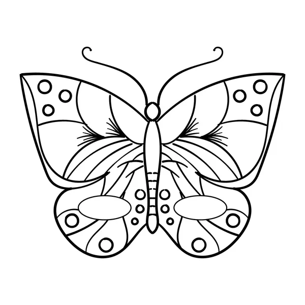 Dibujo para Colorear Mariposa con círculos