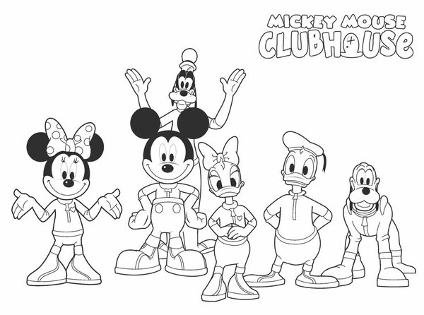 Mickey Mouse Clubhuis met Vrienden Kleurplaat