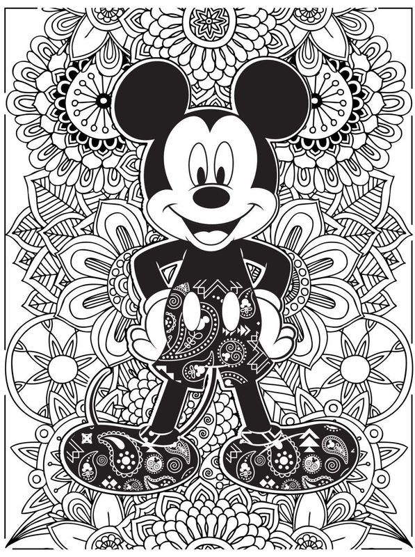 Mickey Mouse Zentangle Coloring Page