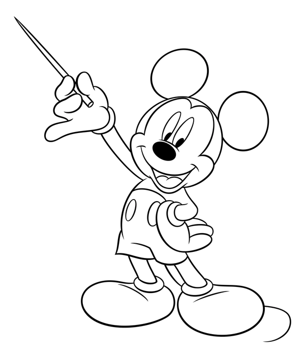 Mickey Mouse met Toverstaf Kleurplaat