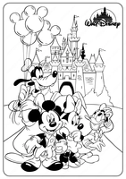 Mickey Mouse und Freunde vor dem Schloss