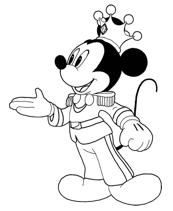 Dibujo para Colorear Príncipe Mickey Mouse