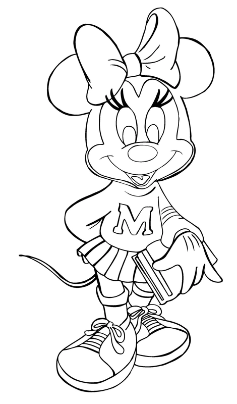 Minnie Mouse Cheerleader Kleurplaat