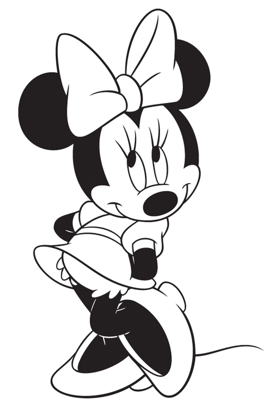 Dibujo para Colorear Minnie Mouse Tímida