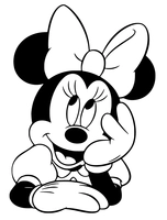 Minnie Mouse Pensando en Feliz