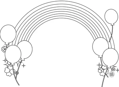 Arc-en-ciel avec ballons