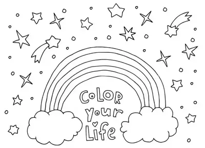 Rainbow with Falling Stars
