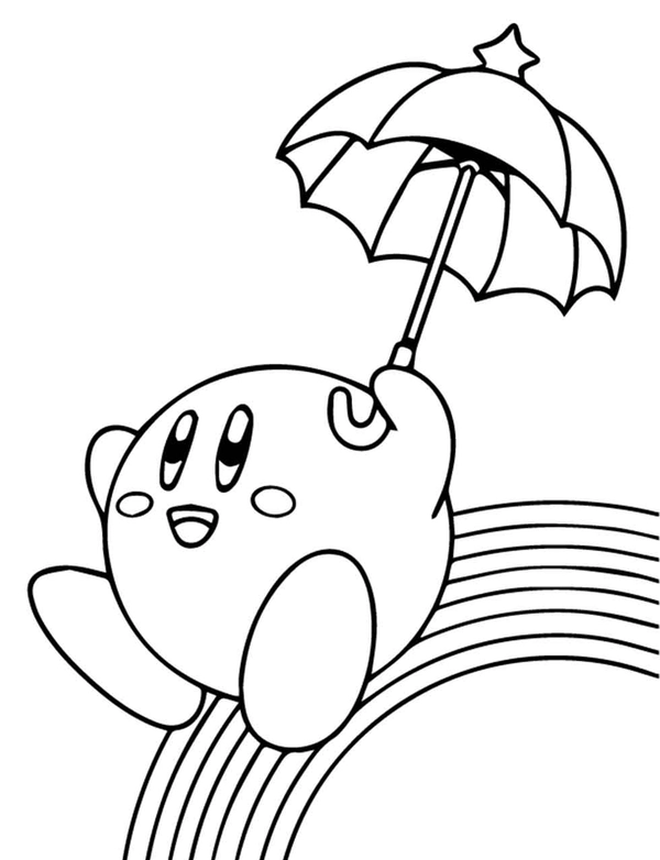 Rainbow with Little Ghost Coloring Page