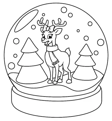 Winter Rentier in Schneeball