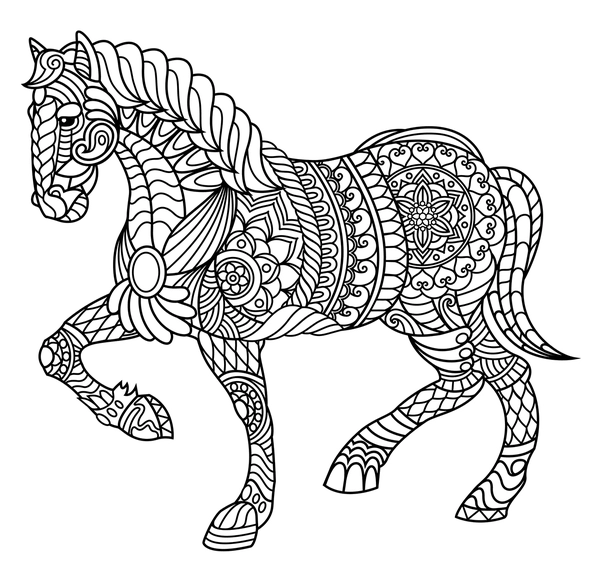 🖍️ Horse Detailed - Printable Coloring Page for Free - Pupla.com