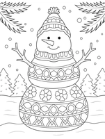 Winter Snowman Detailed