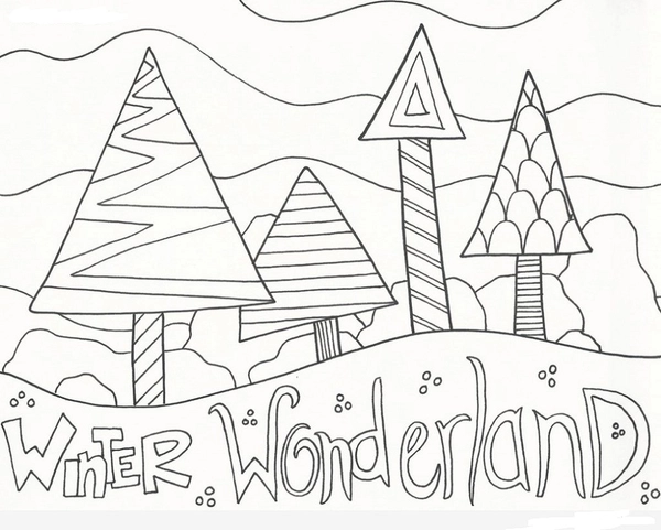 Dibujo para Colorear El país de las maravillas invernal