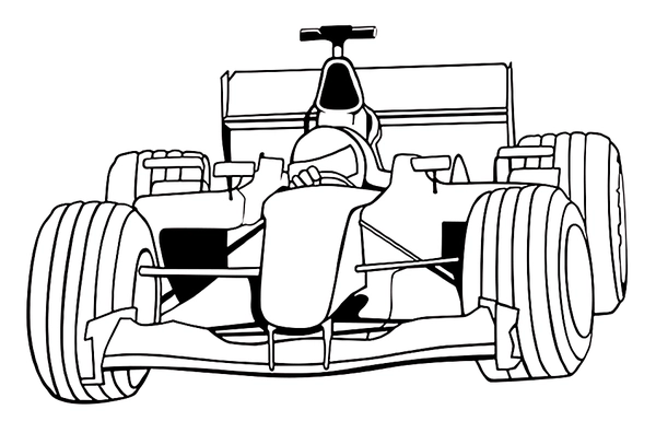 Formule 1 Race Auto Simpel Kleurplaat