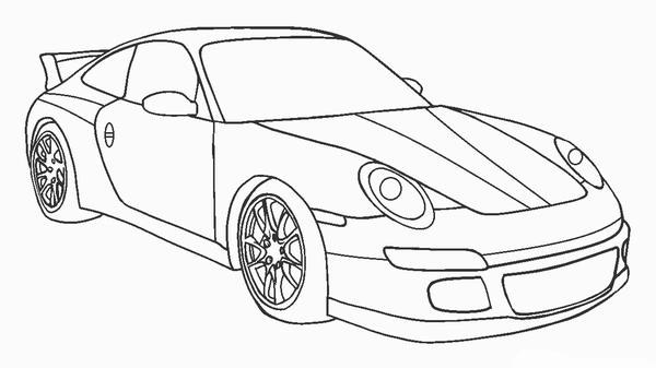 Dibujo para Colorear Coche de carreras Porsche