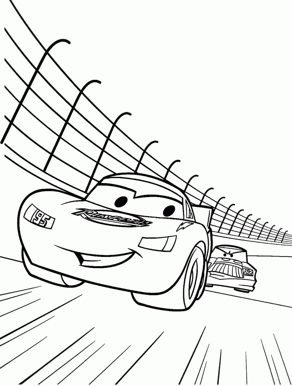 Race Car Cars Lightning Mc Queen  Coloring Page