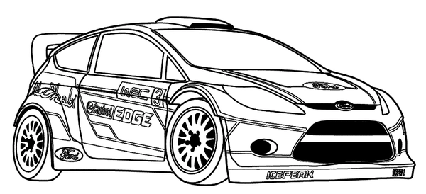Race Car Ford Focus Coloring Page