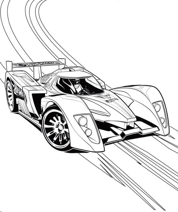 Race Car Hot Wheels Coloring Page