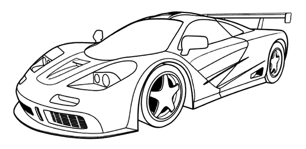 Sporty Race Car Coloring Page