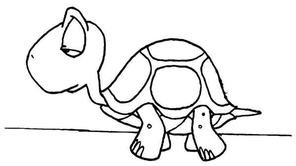 Tired Turtle Coloring Page