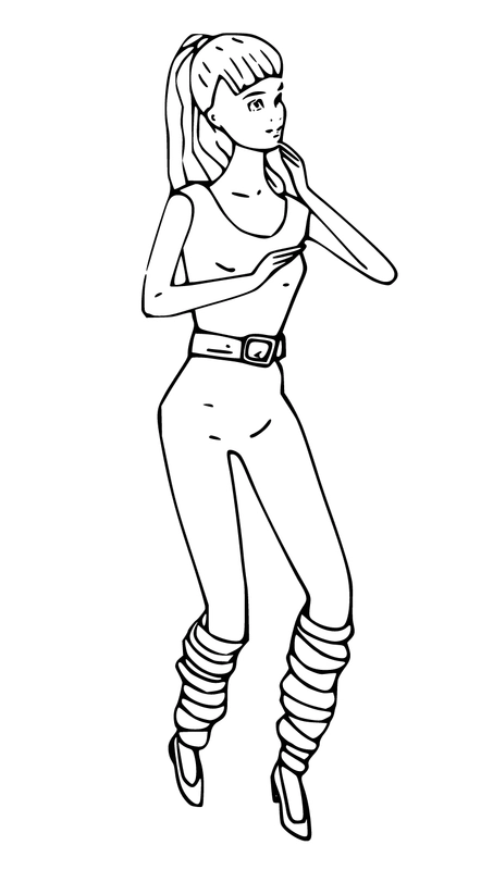 Barbie in Sports Outfit Coloring Page