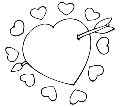 Un gran corazón rodeado de pequeños corazones